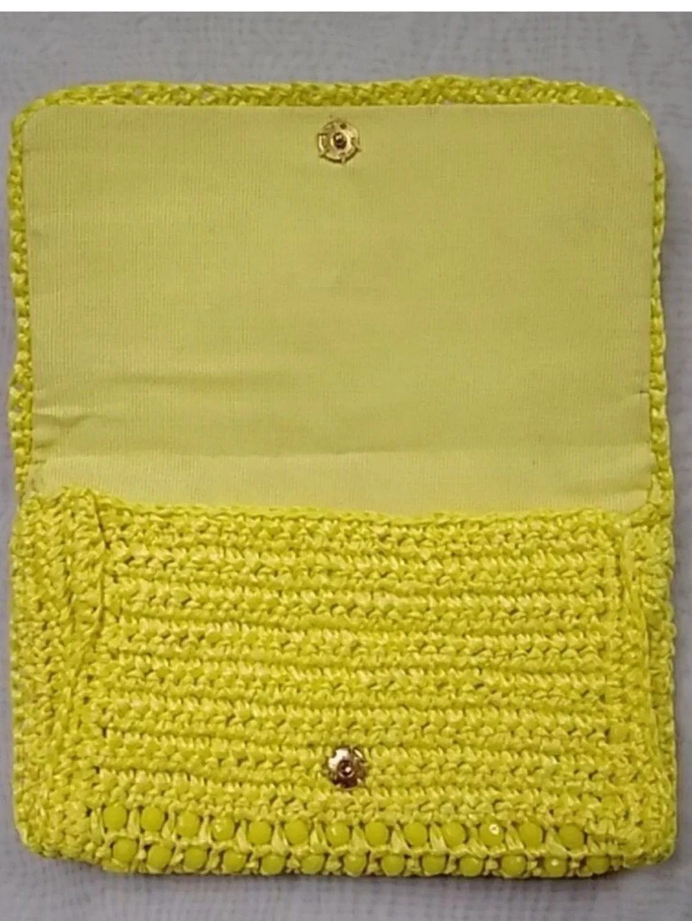 Handwoven Yellow Crochet Clutch Wristlet - Chic Women's Accessory